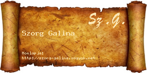 Szorg Galina névjegykártya